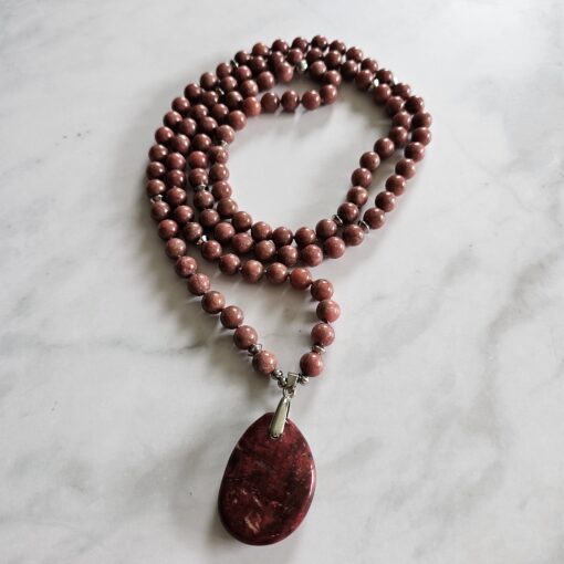 Thulit-Mala (2) mit Thulit-Anhänger (Freiform) und Armband – Bild 5