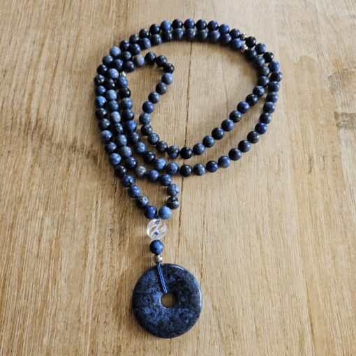 Dumortierit-Mala (2) mit Dumortierit-Donut und Armband – Bild 5
