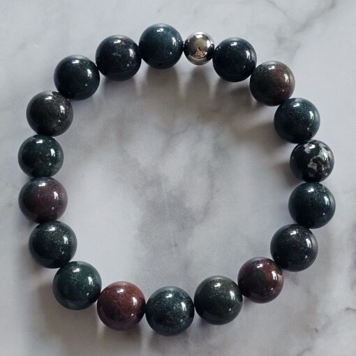 Heliotrop-Mala mit Heliotrop-Anhänger (Freiform) und Armband – Bild 4