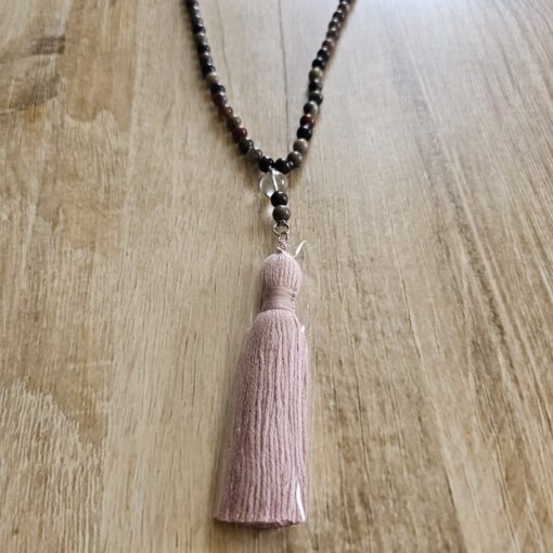 Mala aus versteinertem Holz (3) mit Baumwollquaste – Bild 6
