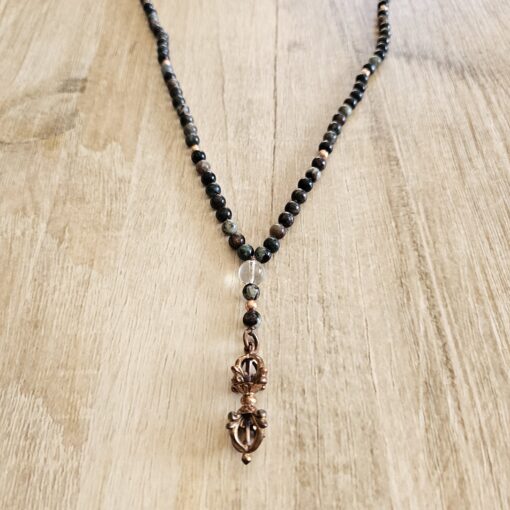 Phlogopit-Kupfer-Mala (5) mit Kupfer-Anhänger (Dorje) – Bild 6