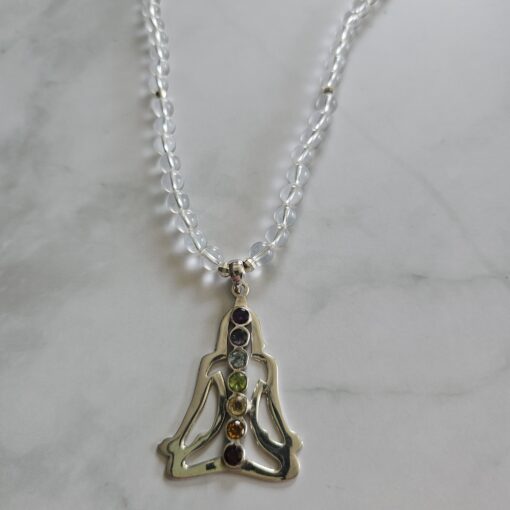 Bergkristall-Mala mit Chakra-Anhänger (Yoga-Figur) – Bild 6