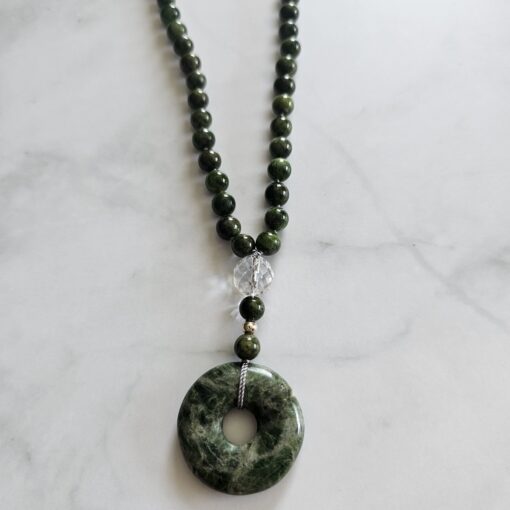 Chromdiopsid-Mala (2) mit Chromdiopsid-Donut – Bild 6