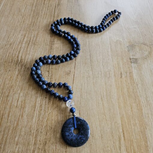 Dumortierit-Mala (2) mit Dumortierit-Donut und Armband – Bild 6