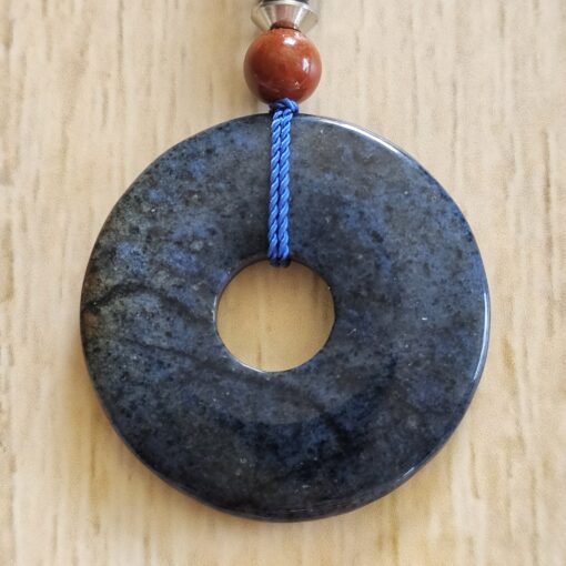 Dumortierit-Jaspis (rot) -Mala (1) mit Dumortierit-Donut – Bild 7