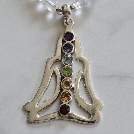 Bergkristall-Mala mit Chakra-Anhänger (Yoga-Figur) – Bild 7