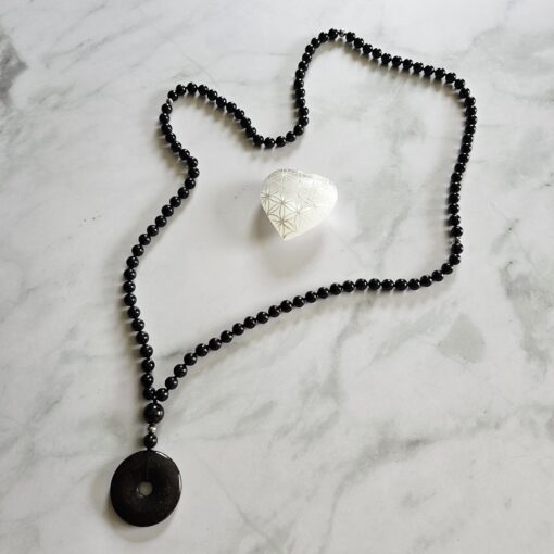 Granat (dunkel) -Mala mit Granat-Donut und Armband – Bild 7