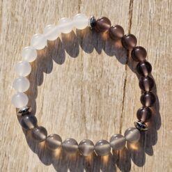 Achat (grau und weiß) -Chalcedon (lilafarben) -Armband