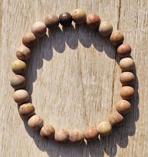 Jaspis (naturfarben, matt) -Armband