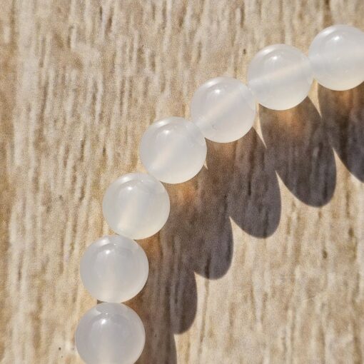 Achat (grau und weiß) -Chalcedon (lilafarben) -Armband – Bild 2