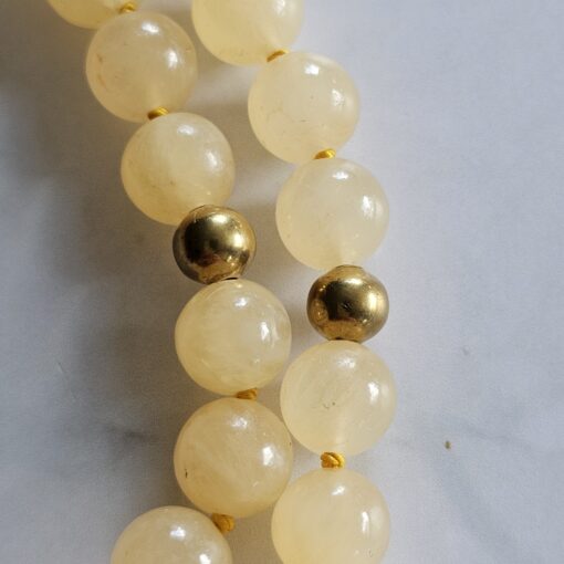 Serpentin (gelb) -Mala mit Messinganhänger (Baum des Lebens) und Armband – Bild 19