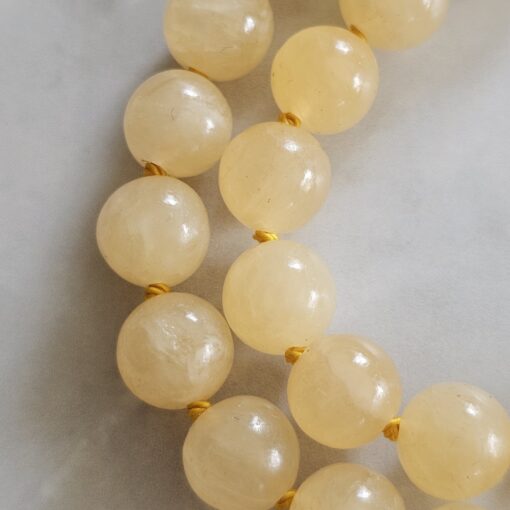Serpentin (gelb) -Mala mit Messinganhänger (Baum des Lebens) und Armband – Bild 23